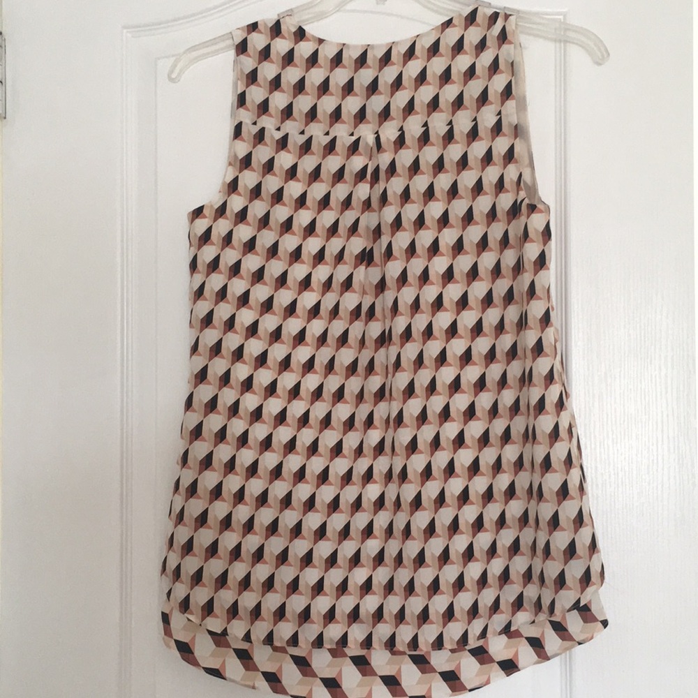 WHBM silk blouse XS blush, black, white - Picture 4 of 6
